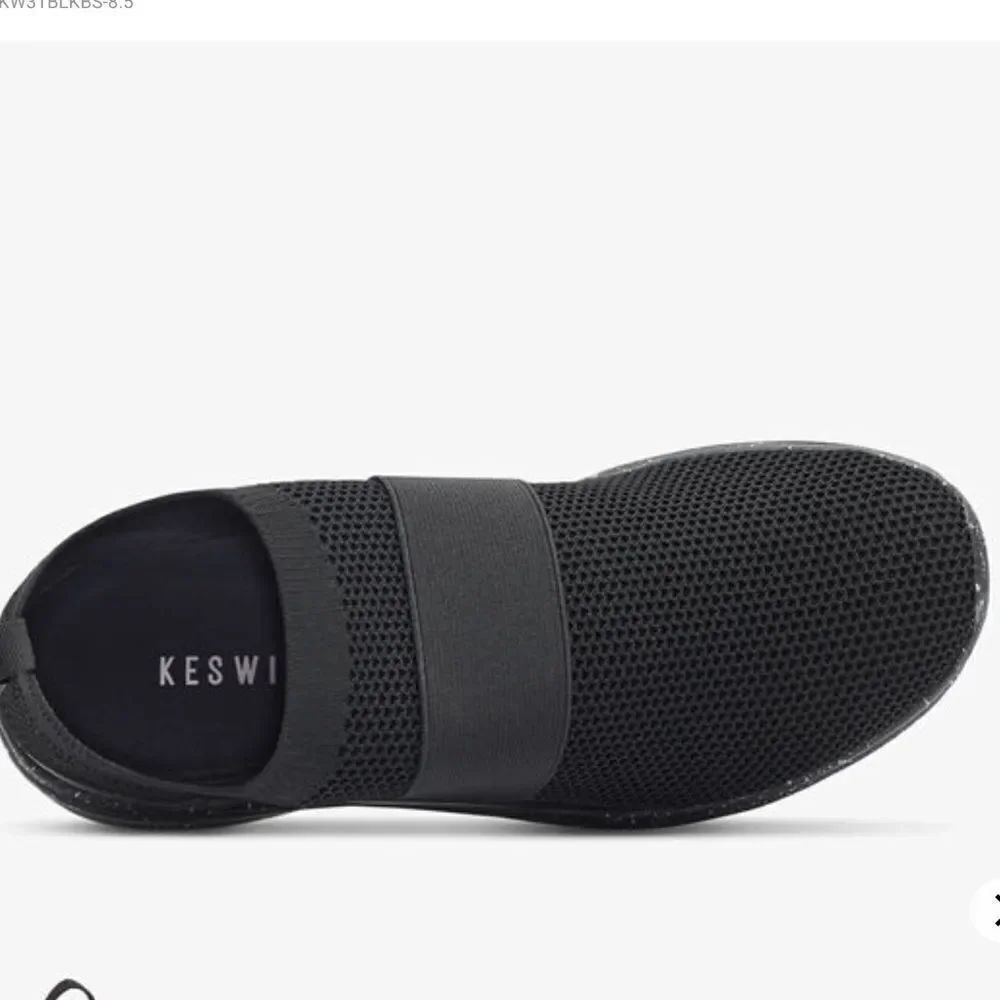 KESWI Women's Black Speckled Athletic Slip On Uniform Shoes, Size 7, NWT